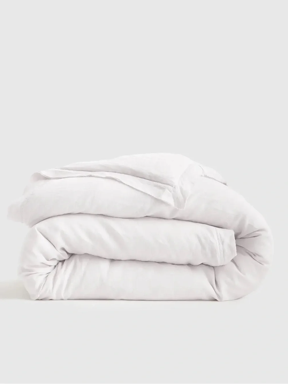 Quince Duvet Cover - White Linen Double Flange Full/Queen